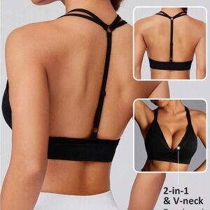 Seamless Black V-Neck Women's Bralette